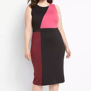 Lane Bryant Colorblock Sheath Dress Size 20